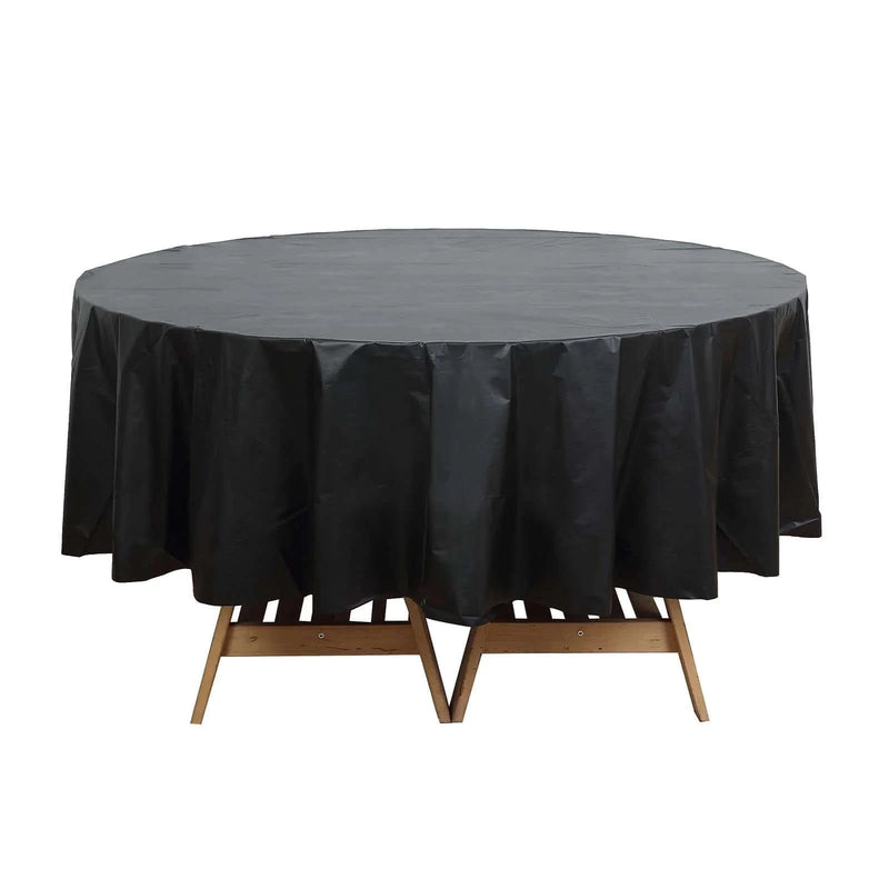 5 Round 84" Disposable  Plastic Table Cover Tablecloth