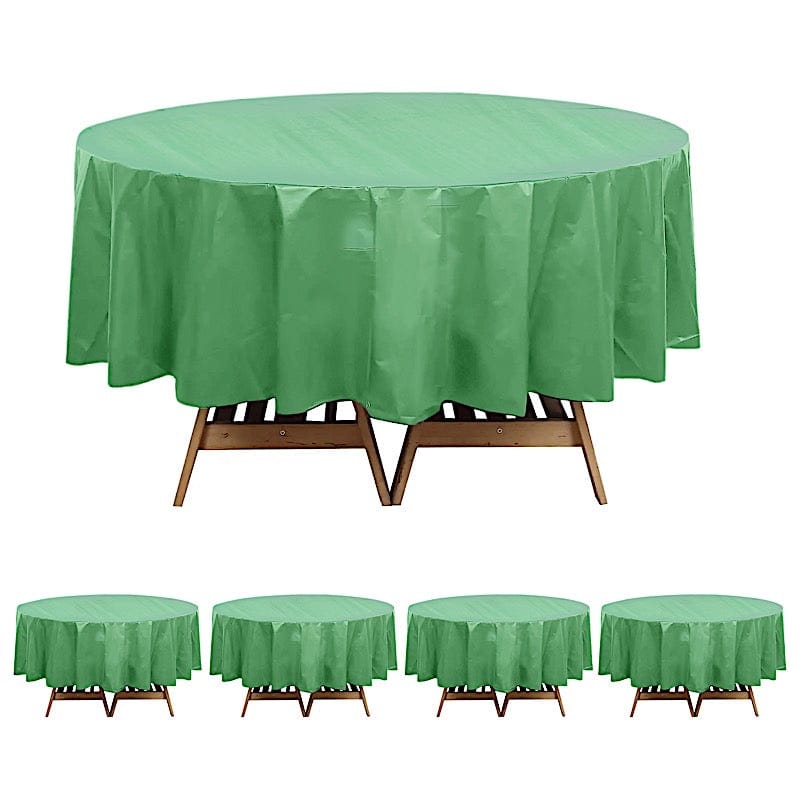5 Round 84" Disposable  Plastic Table Cover Tablecloth - Sage Green TAB_PVC_R01_SAGE_PK