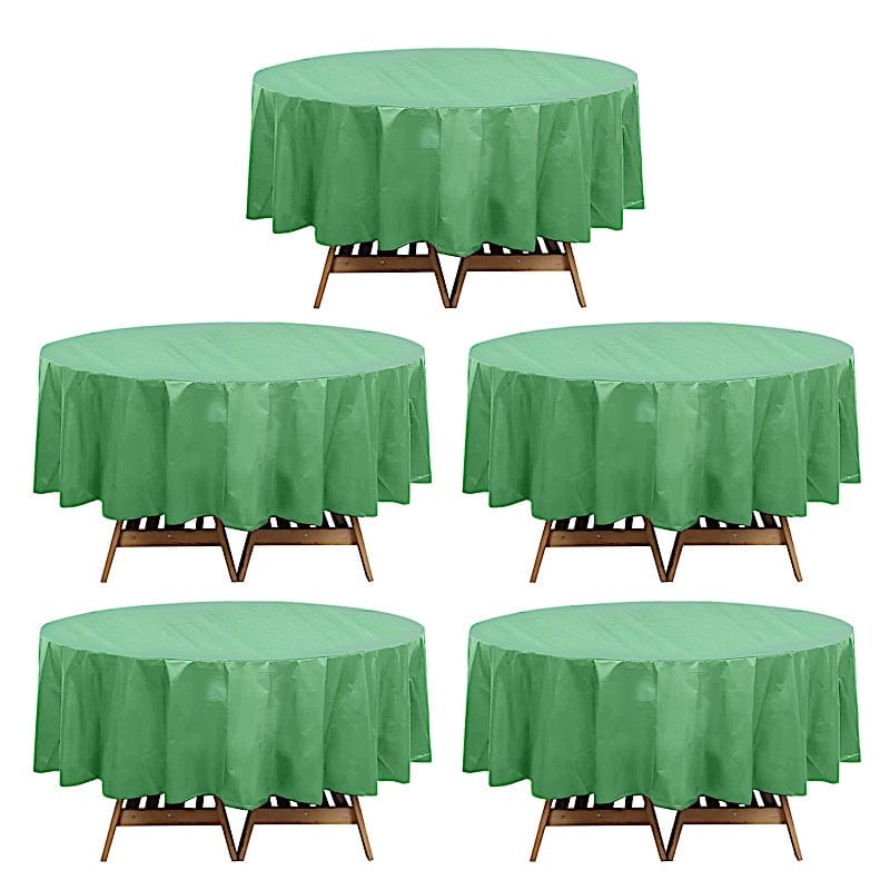 5 Round 84" Disposable  Plastic Table Cover Tablecloth - Sage Green TAB_PVC_R01_SAGE_PK