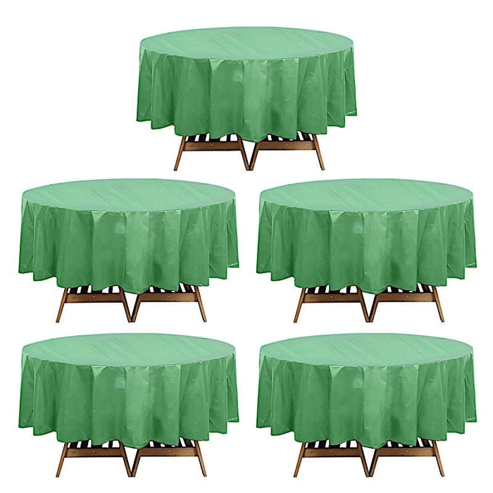 5 Round 84" Disposable  Plastic Table Cover Tablecloth - Sage Green TAB_PVC_R01_SAGE_PK