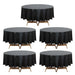 5 Round 84" Disposable  Plastic Table Cover Tablecloth TAB_PVC_R01_BLK_PK