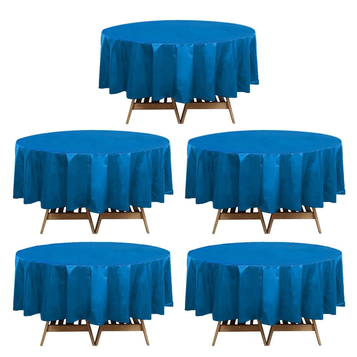 5 Round 84" Disposable  Plastic Table Cover Tablecloth TAB_PVC_R01_NAVY_PK