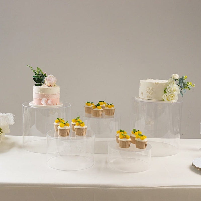 5 Round Acrylic Cake Stand Cylinder Design