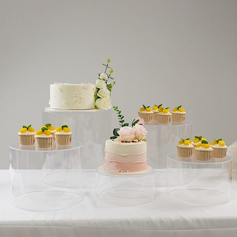 5 Round Acrylic Cake Stand Cylinder Design