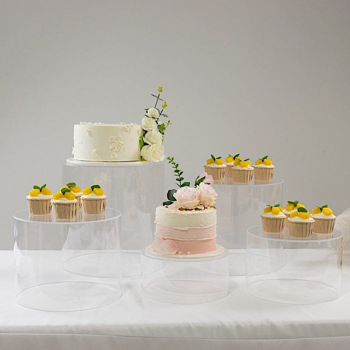 5 Round Acrylic Cake Stand Cylinder Design