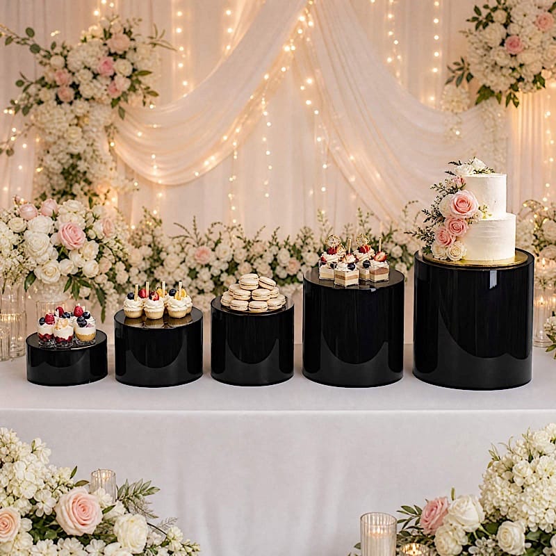5 Round Acrylic Cake Stand Cylinder Design
