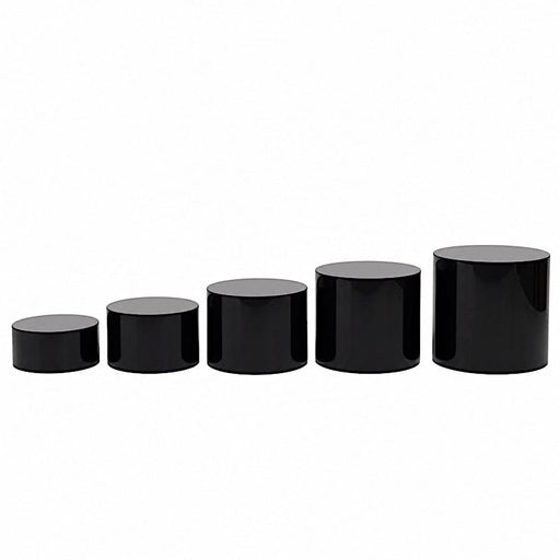 5 Round Acrylic Cake Stand Cylinder Design PROP_BOX_001R_SET5_BLK