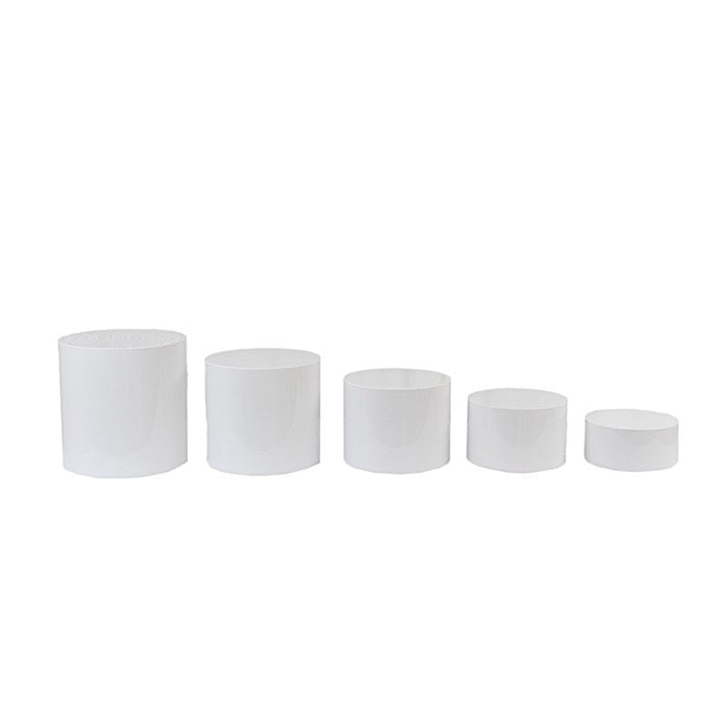 5 Round Acrylic Cake Stand Cylinder Design PROP_BOX_001R_SET5_CLR