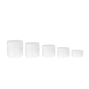 5 Round Acrylic Cake Stand Cylinder Design PROP_BOX_001R_SET5_WHT