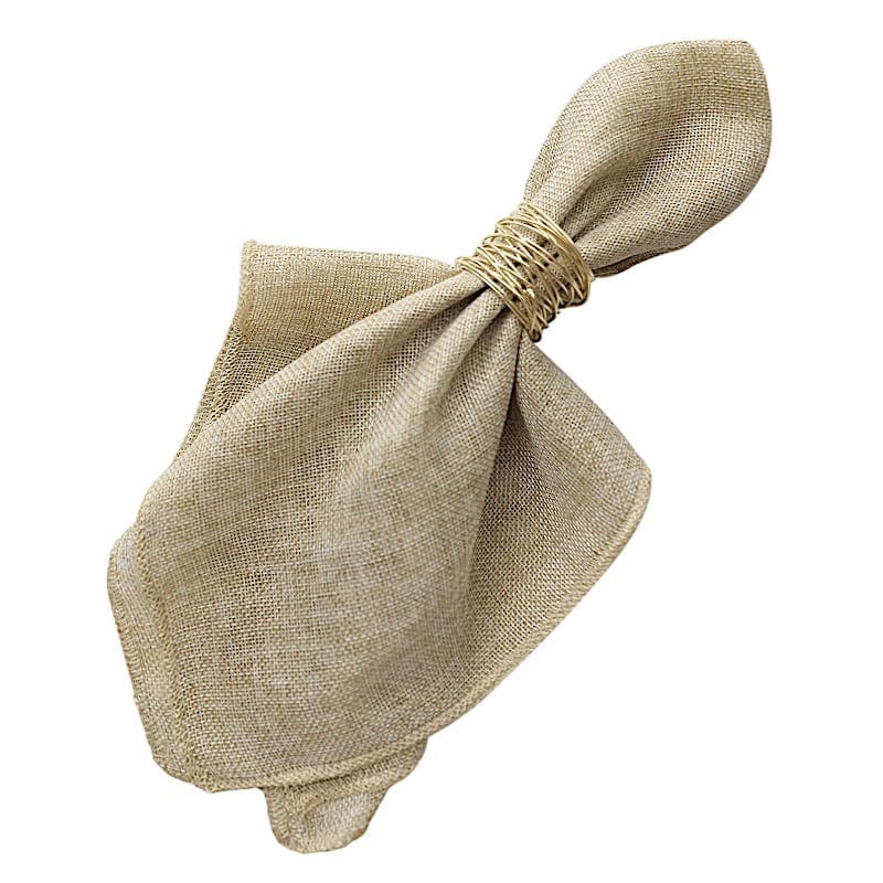 5 Rustic 19" x 19" Faux Burlap Dinner Table Napkins