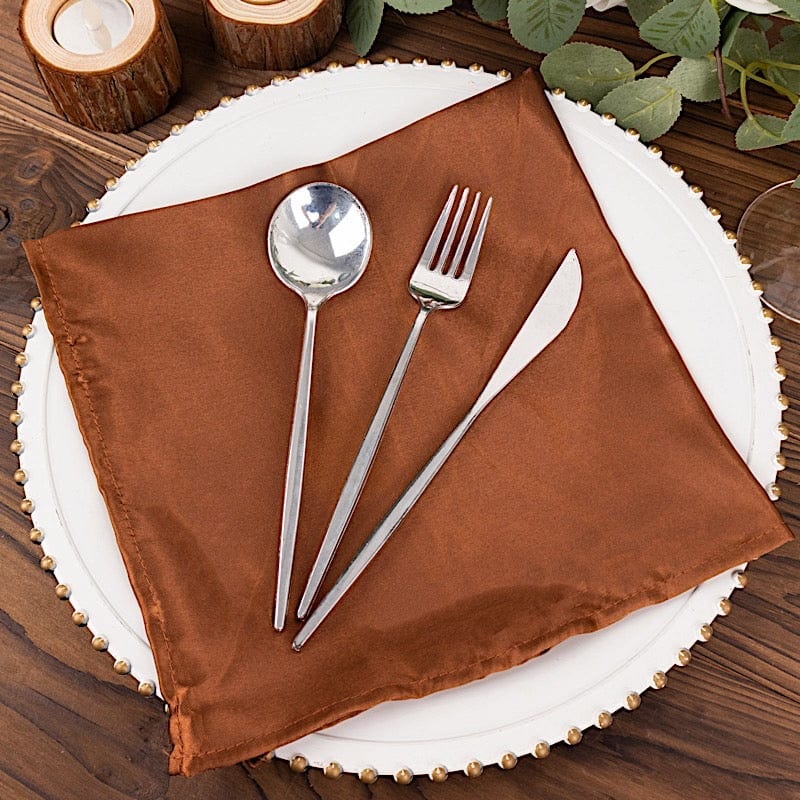 5 Satin Dinner Table Napkins 20" x 20"