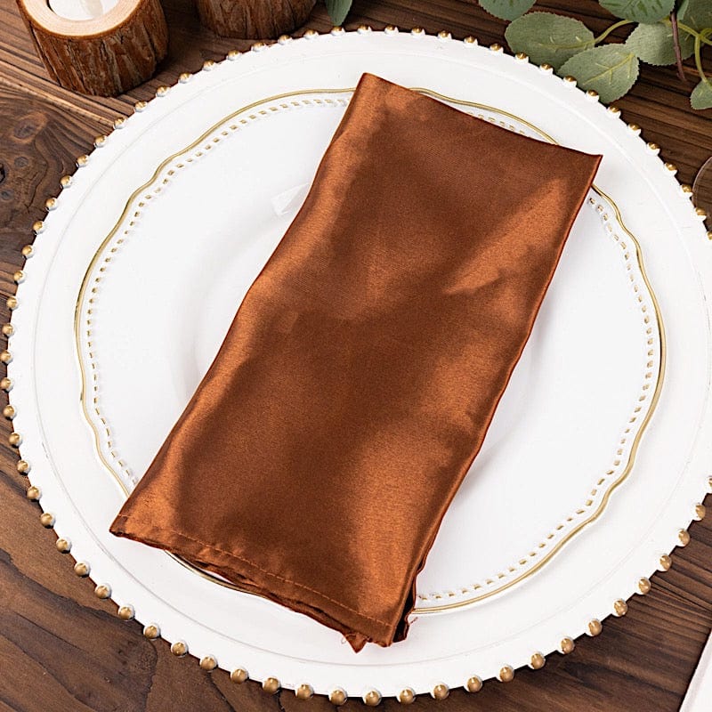 5 Satin Dinner Table Napkins 20" x 20"