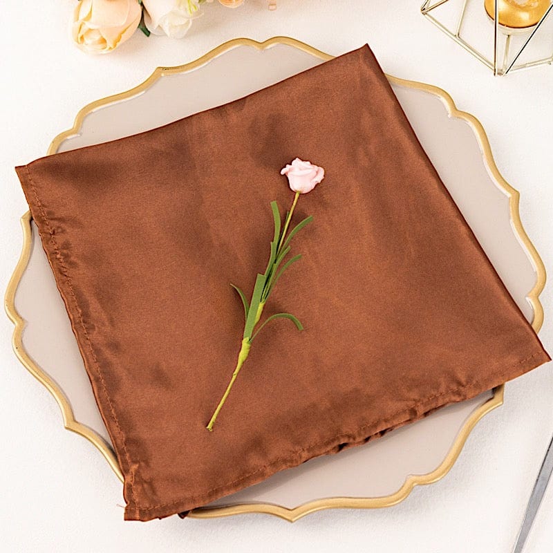 5 Satin Dinner Table Napkins 20" x 20"