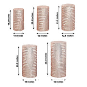 5 Sequin Mesh Cylinder Display Box Stand Covers with Geometric Pattern Embroidery