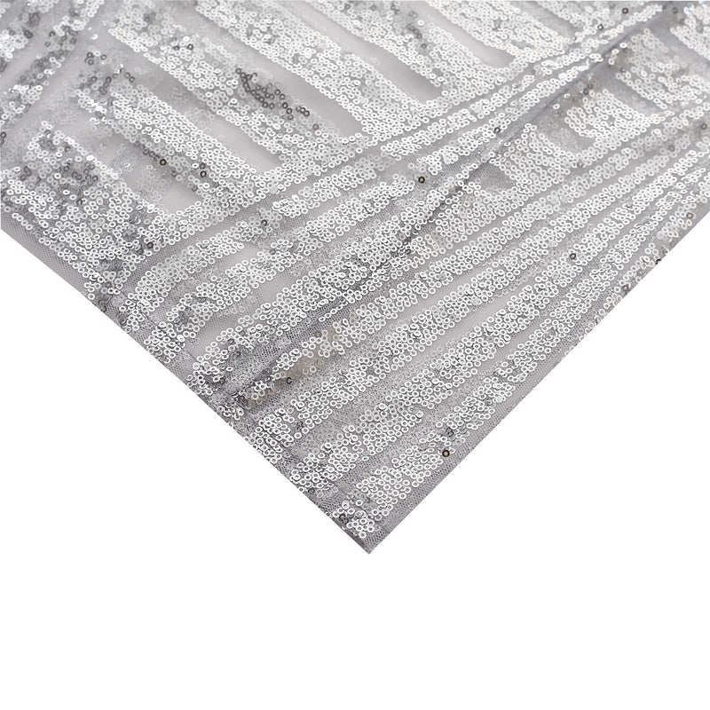 5 Sequin Mesh Cylinder Display Box Stand Covers with Geometric Pattern Embroidery