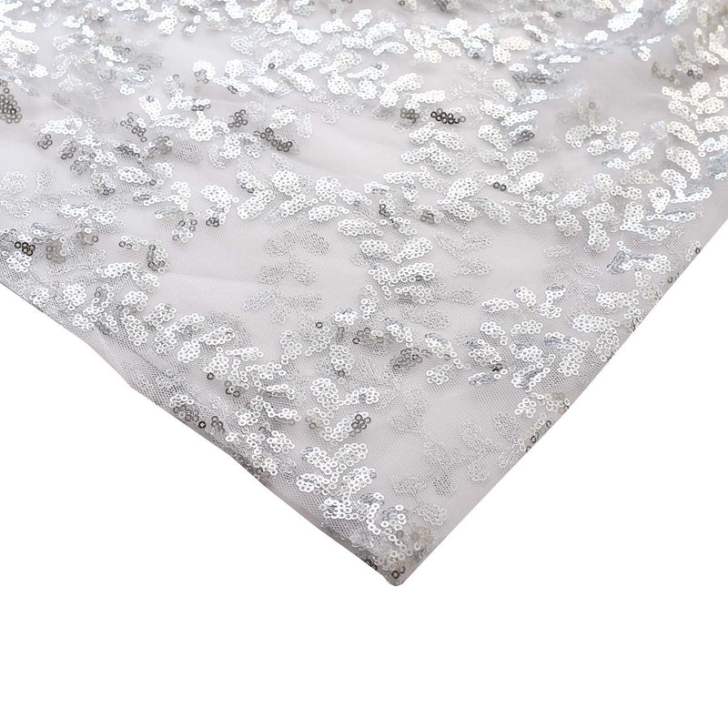 5 Sequin Mesh Cylinder Display Box Stand Covers with Leaf Vine Embroidery