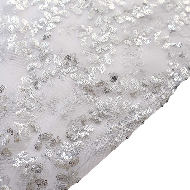 5 Sequin Mesh Cylinder Display Box Stand Covers with Leaf Vine Embroidery