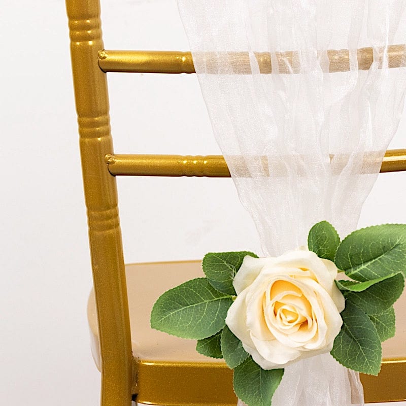 5 Sheer Crinkled Organza Chair Sashes