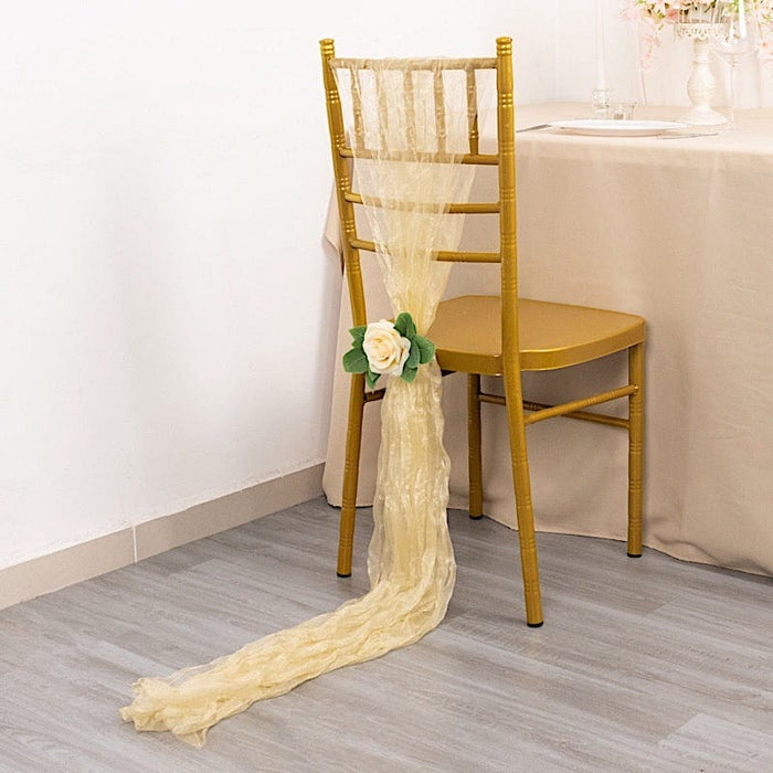 5 Sheer Crinkled Organza Chair Sashes