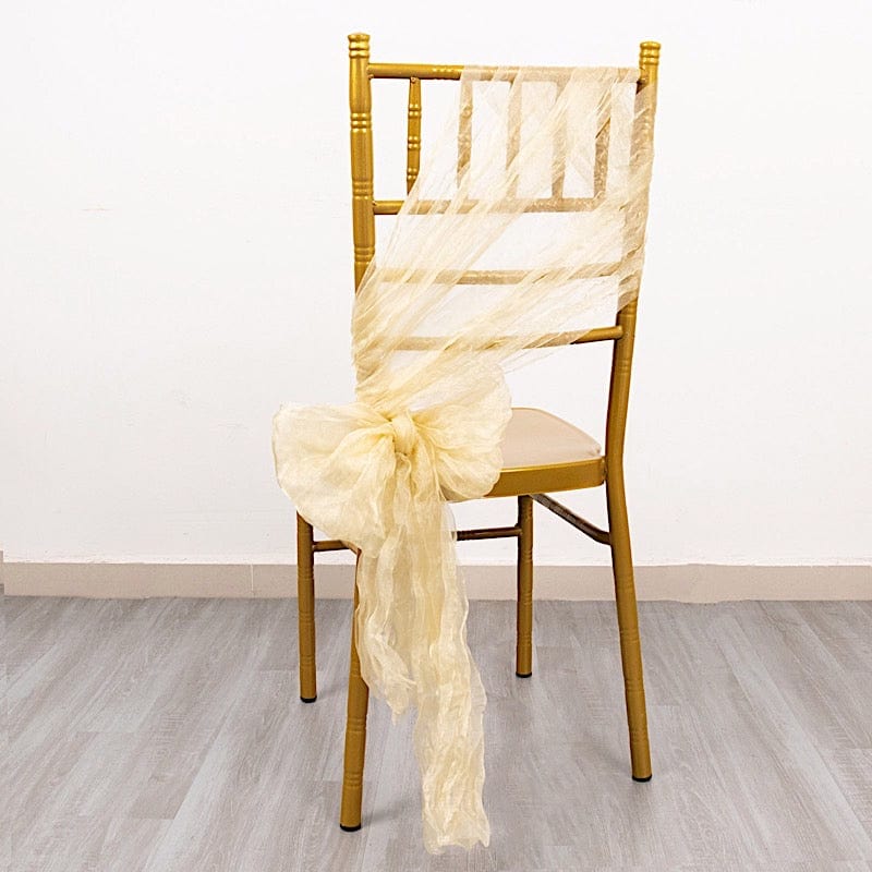 5 Sheer Crinkled Organza Chair Sashes