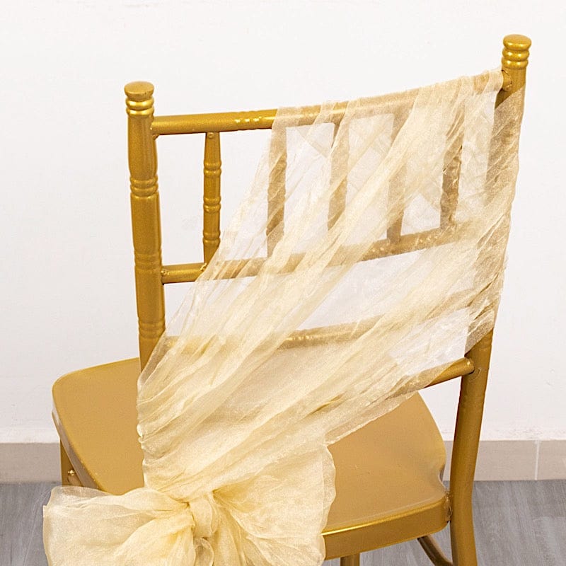 5 Sheer Crinkled Organza Chair Sashes