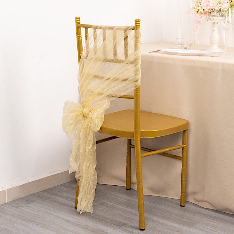 5 Sheer Crinkled Organza Chair Sashes