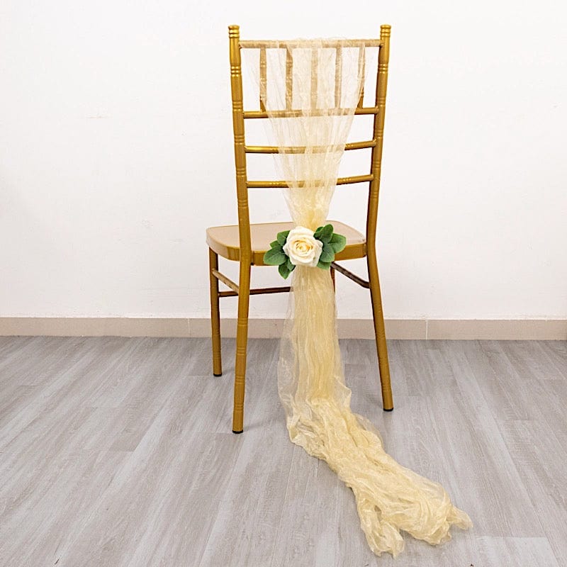 5 Sheer Crinkled Organza Chair Sashes