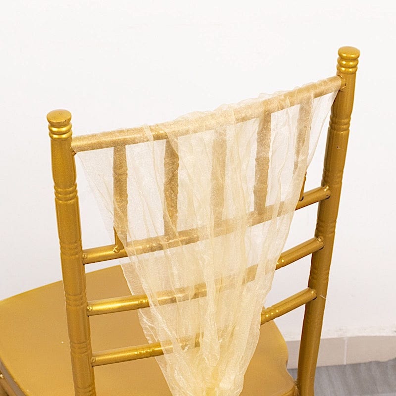 5 Sheer Crinkled Organza Chair Sashes