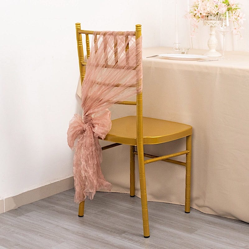 5 Sheer Crinkled Organza Chair Sashes