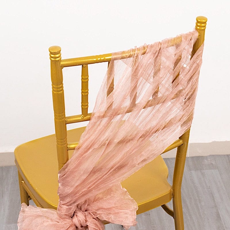 5 Sheer Crinkled Organza Chair Sashes