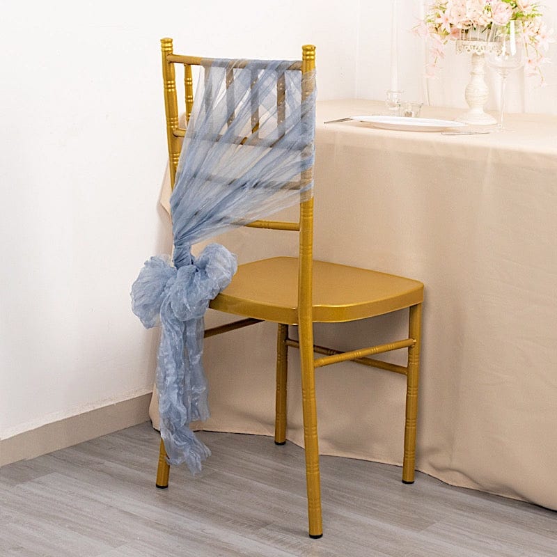 5 Sheer Crinkled Organza Chair Sashes