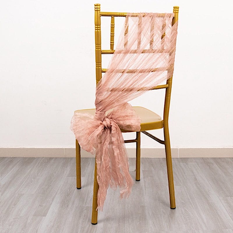 5 Sheer Crinkled Organza Chair Sashes