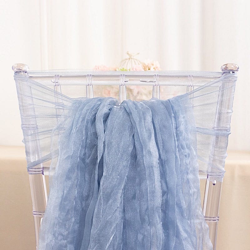 5 Sheer Crinkled Organza Chair Sashes