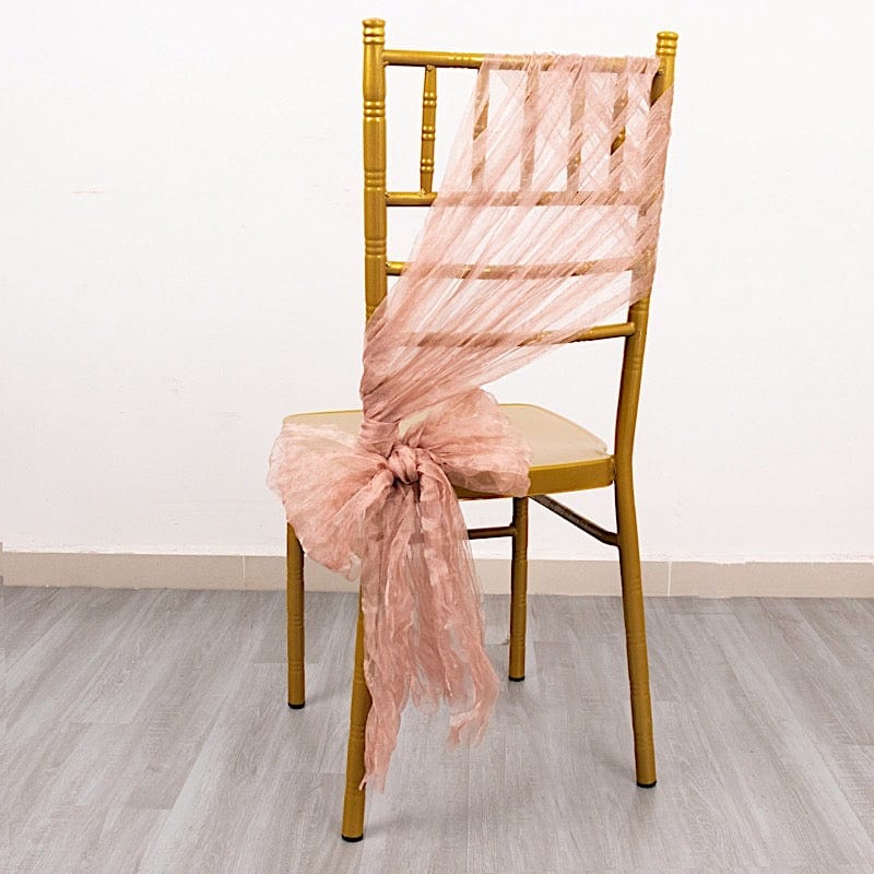 5 Sheer Crinkled Organza Chair Sashes