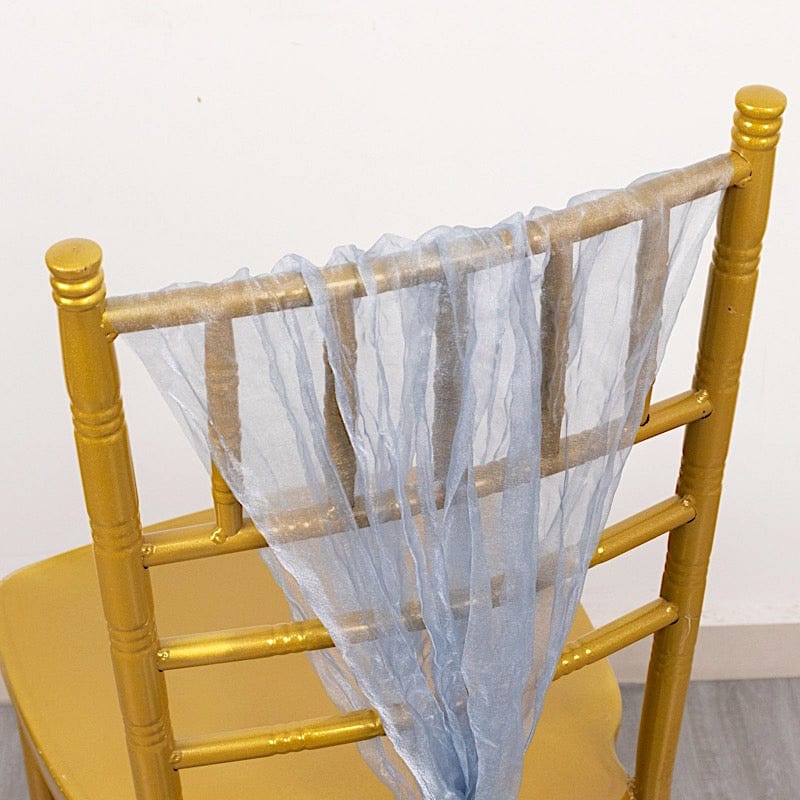 5 Sheer Crinkled Organza Chair Sashes