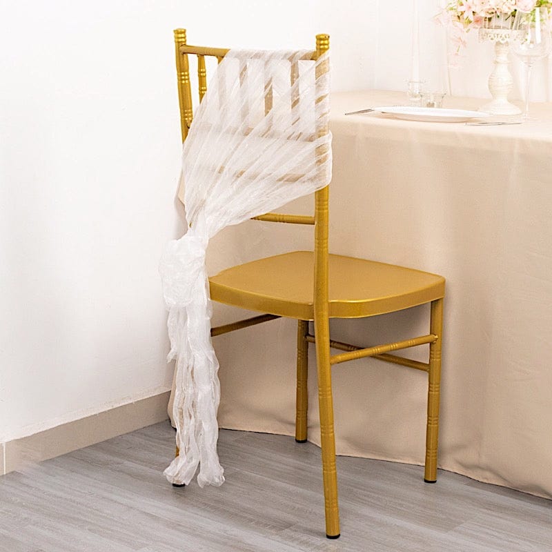 5 Sheer Crinkled Organza Chair Sashes