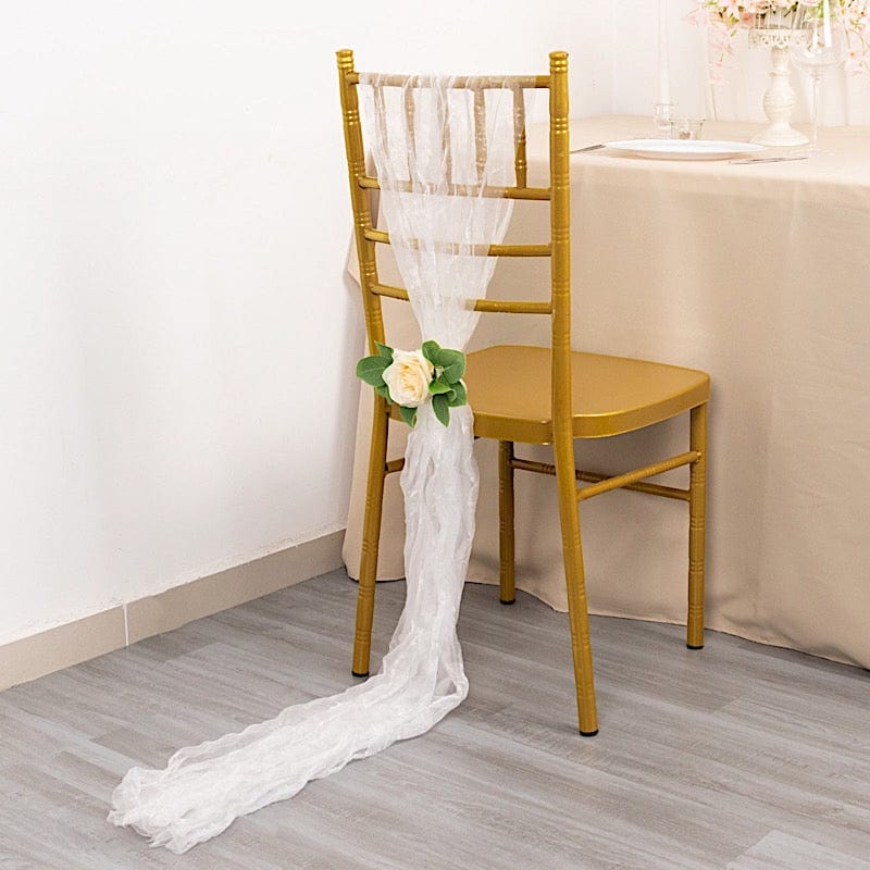 5 Sheer Crinkled Organza Chair Sashes