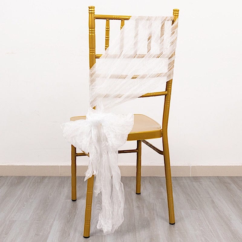 5 Sheer Crinkled Organza Chair Sashes