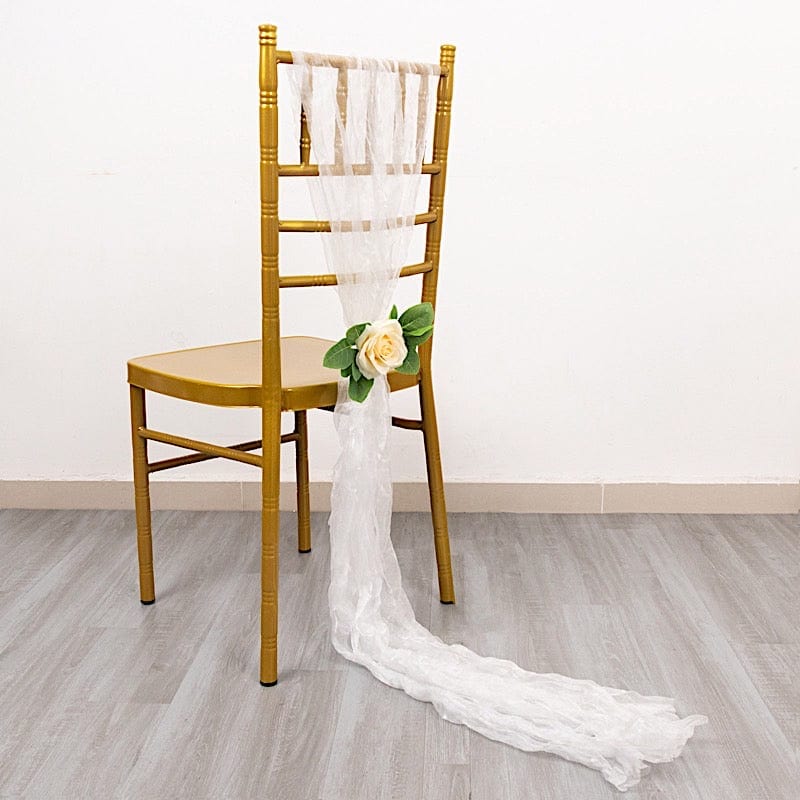 5 Sheer Crinkled Organza Chair Sashes