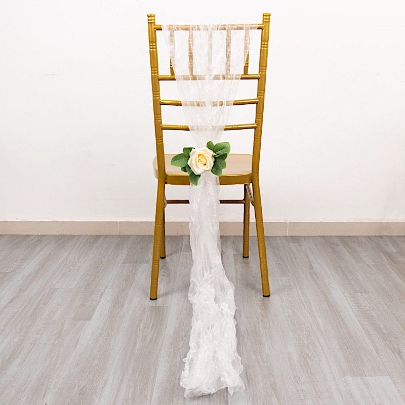 5 Sheer Crinkled Organza Chair Sashes