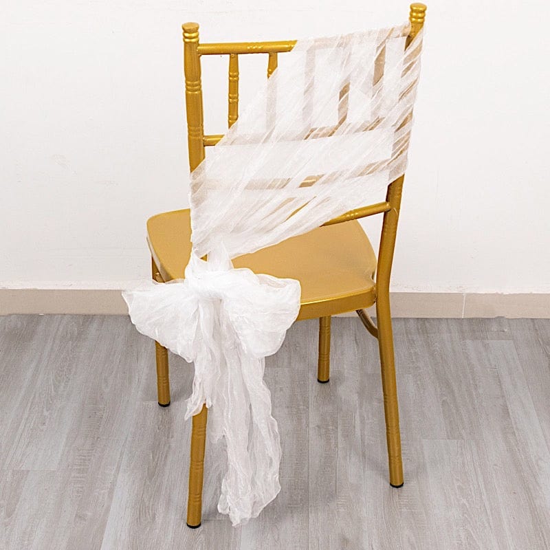 5 Sheer Crinkled Organza Chair Sashes