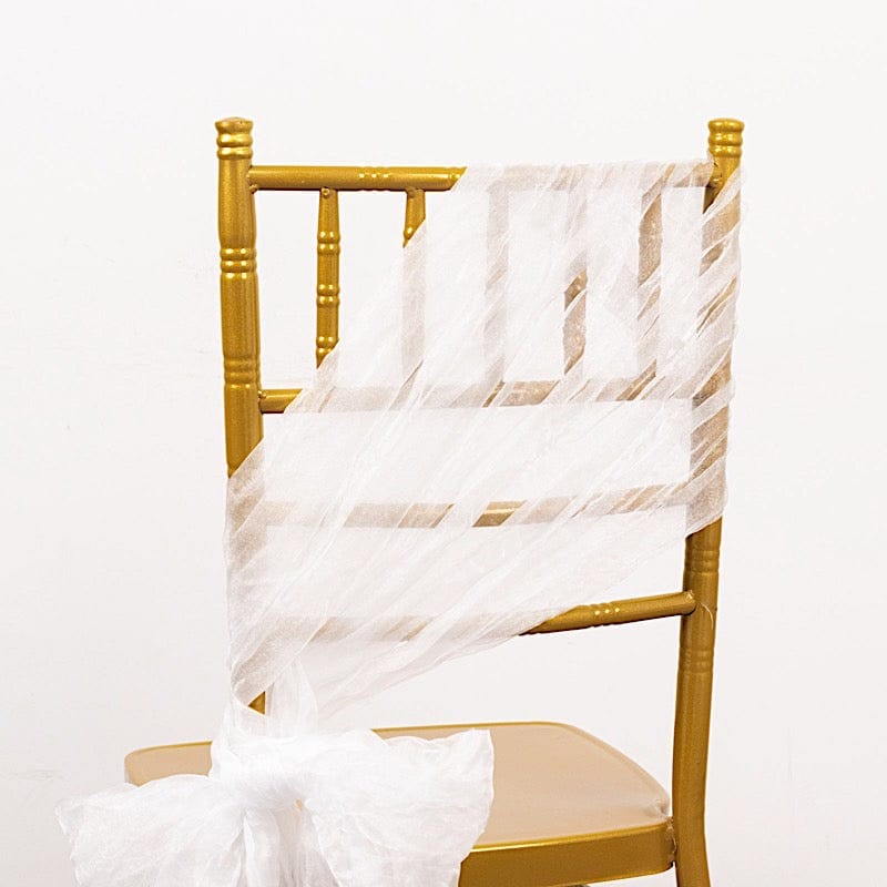 5 Sheer Crinkled Organza Chair Sashes