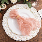 5 Sheer Crinkled Organza Wedding Napkins