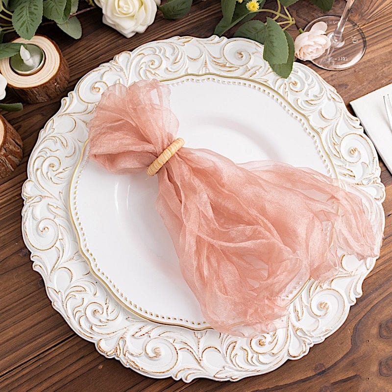 5 Sheer Crinkled Organza Wedding Napkins