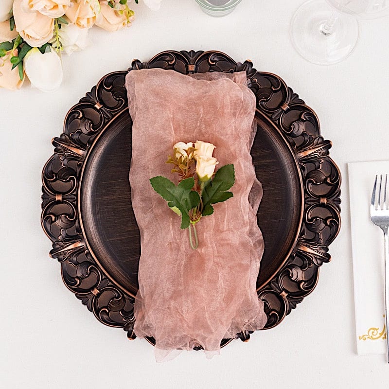 5 Sheer Crinkled Organza Wedding Napkins
