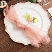 5 Sheer Crinkled Organza Wedding Napkins