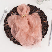 5 Sheer Crinkled Organza Wedding Napkins