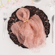 5 Sheer Crinkled Organza Wedding Napkins
