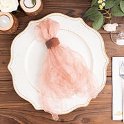 5 Sheer Crinkled Organza Wedding Napkins