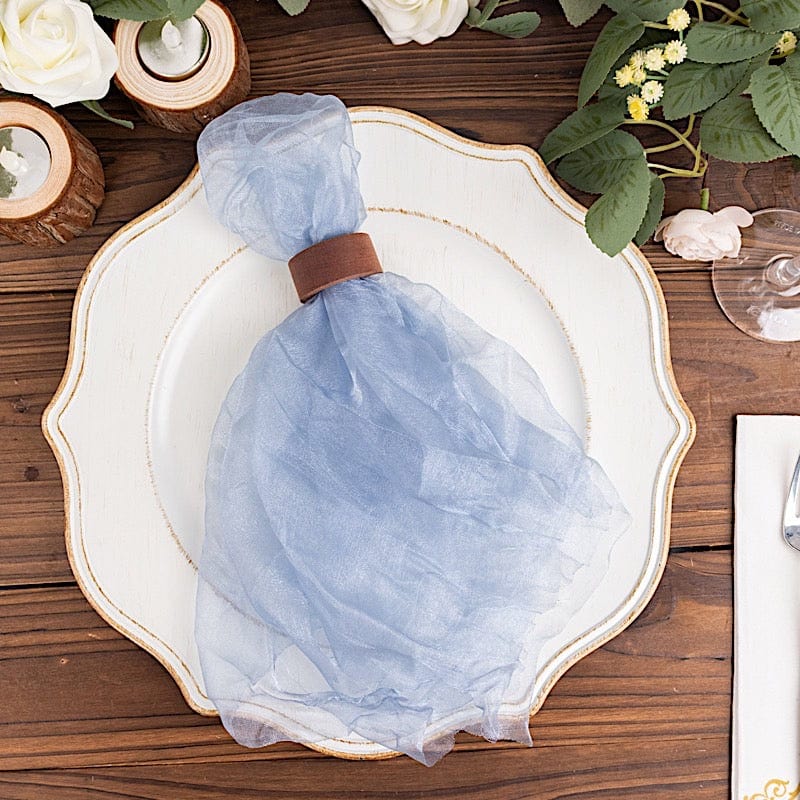 5 Sheer Crinkled Organza Wedding Napkins